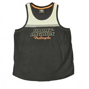 Harley-Davidson Women L Black and Cream Motorclothes Tank Top Comfortable HD